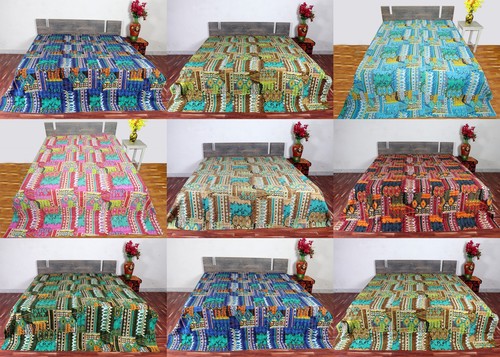 Kantha Quilt Multi Ikat Zigzag Design By NIKITA HOME FURNISHINGS