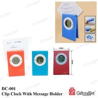 Clip Clock - Plastic, Square Shape | Message Holder With Digital Display, Long-lasting Lithium Battery, Available In Red, Orange, Blue Colors