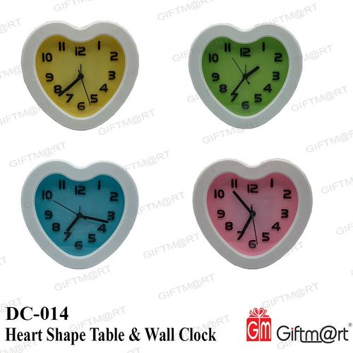 White Heart Shape Table Clock