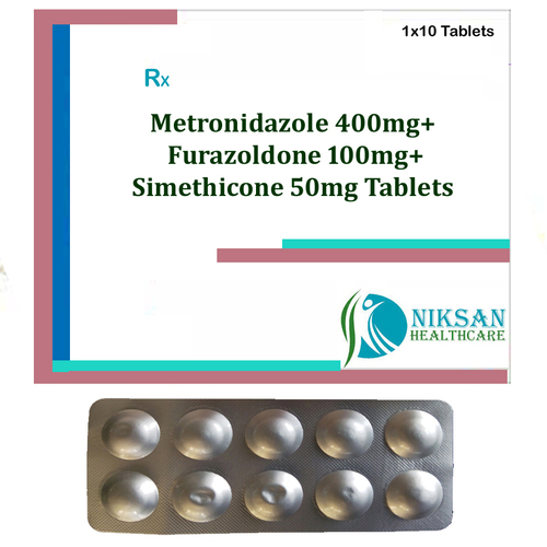 Metronidazole 400Mg - Furazolidone & Simethicone Tablets | 10 Units, Recommended for Worms, Suitable for Children, General Medicines