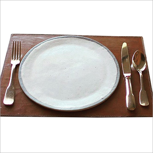 Plain Brown Leather Placemat