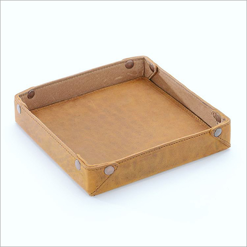 Brown & Abaliable In Multicolour Leather Tray