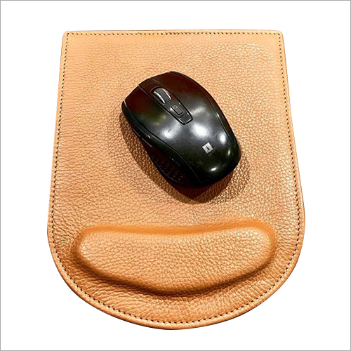 Brown & Abaliable In Multicolour Leather Mouse Pad