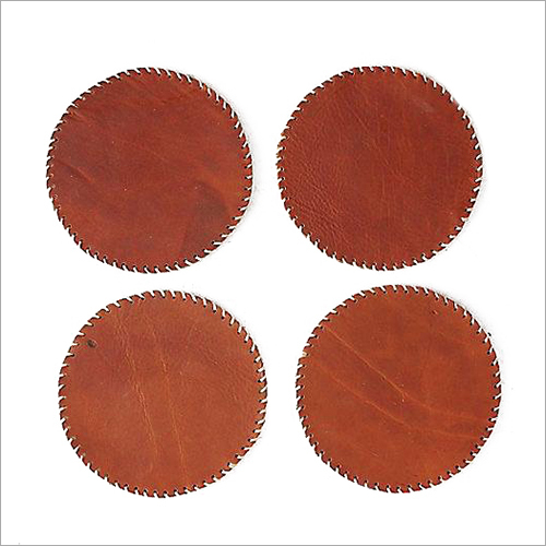 Abaliable In Multicolour Brown Leather Coaster