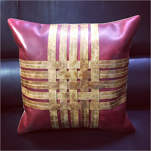 Abaliable In Multicolour Pure Leather Cushion Cover