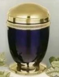 Silver Leaf  Brass Metal Cremation Urn