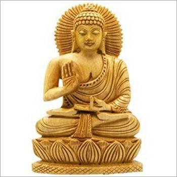Wooden Gautam Buddha Idol