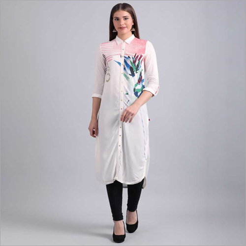 Available In Multicolour Ladies White Kurti