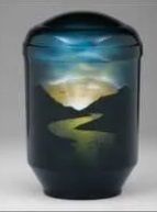 Blue Design Metal Cremation Urns