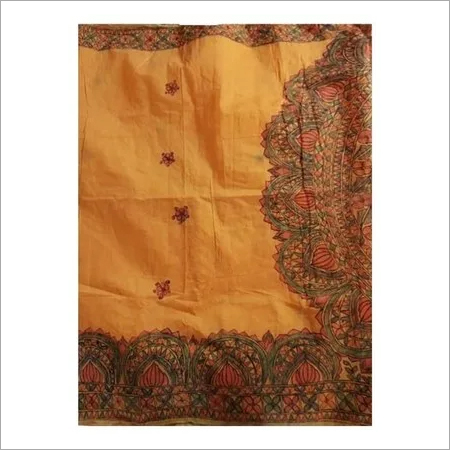 madhubani painted silk saree