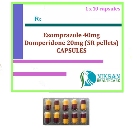 Esomprazole 40mg Domperidone 20mg (Sr Pellets) Capsules General Medicines