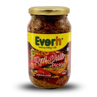 400gm Red Chilli Pickle - Pet Bottle, 12 Units Per Carton | Vinegar Preserved, Salty & Spicy Taste, Sliced & Round Shape, 12 Months Shelf Life