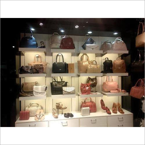 Multicolors Purse Display On Wall Panel