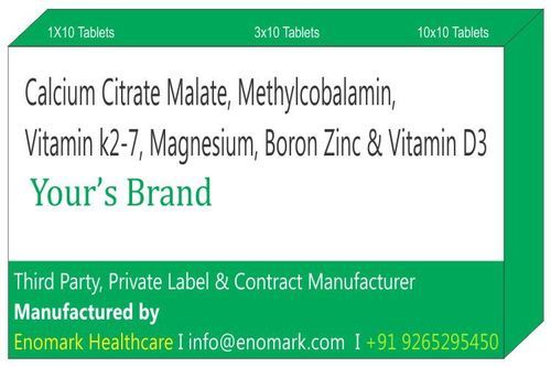Calcium Citrate Malate Methylcobalamin Vitamin k2-7 Magnesium Boron Zinc and Vitamin D3