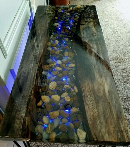 wooden resin stone clear table top for hotel and home