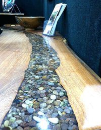 wooden resin stone clear table top for hotel and home