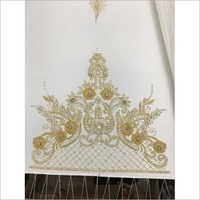 Crystal Embroidery - Fabric With Swarovski Crystals, Gold Floral Design | Hand-stitched For Garments, Accessories
