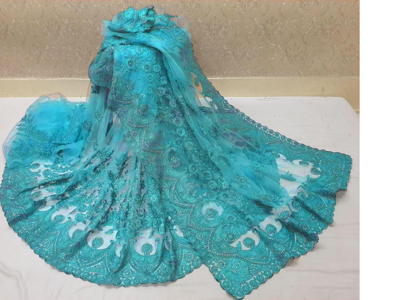 Net Embroidery Sarees