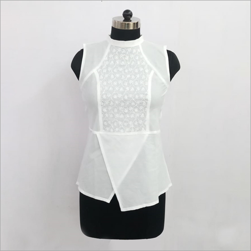 Embroidery White Chikankari Short Top