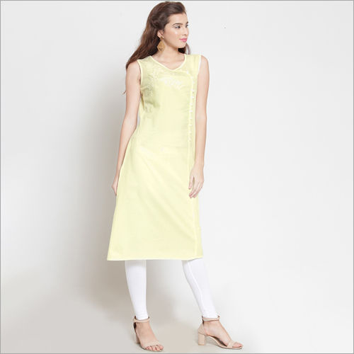 Chikankari Sleeveless Kurti