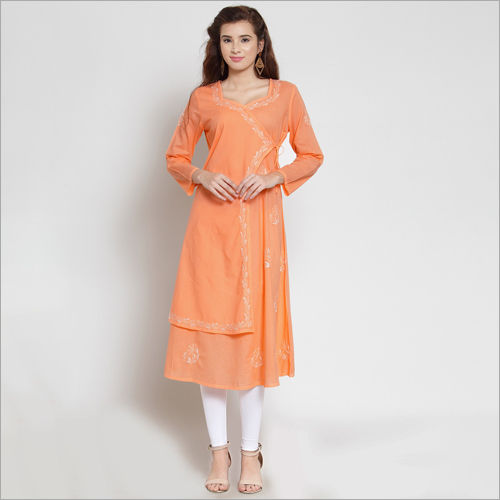 Chikankari Angrakha Kurti