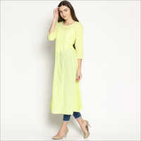 चिकनकारी लॉन्ग लखनवी कुर्ती