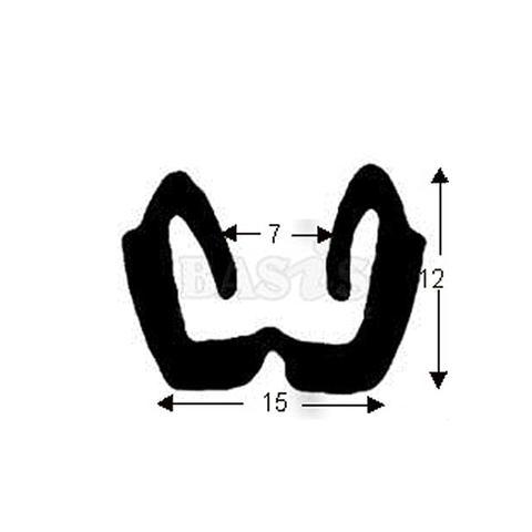 Collar Beading - Rubber 12mm Height x 15mm Width, Black, Durable Grip, Heat Resistant, Vibration Isolation