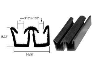 Collar Beading - Rubber, 1-1/16" x 15/32", Black | High Durability, Heat Resistant, Great Grip