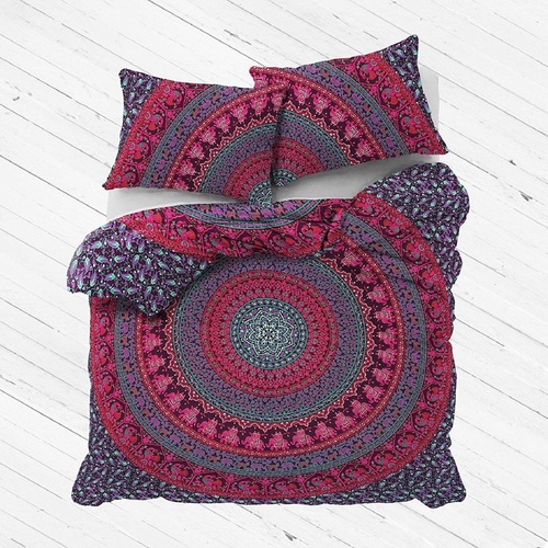 Indian Mandala Pink Cotton Duvet Cover