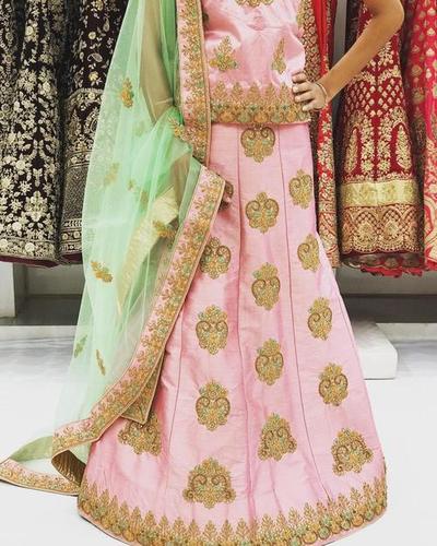 Light Pink Designer Embroidered Lehenga