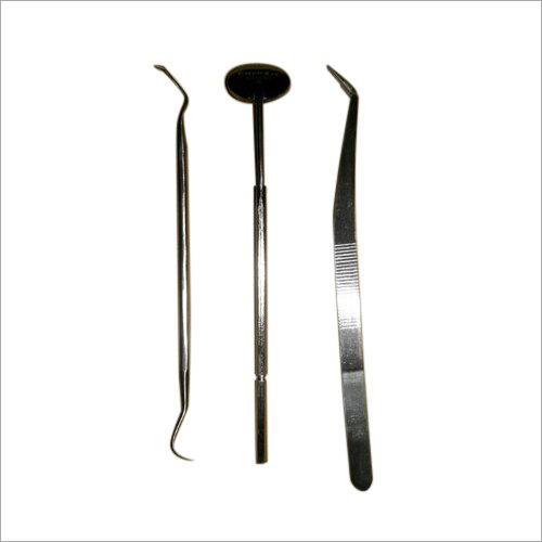Stainless Steel PMT Instruments - Dental Surgical Instruments Set, Probe, Mirror & Tweezer, Manual Operation, Corrosion Proof Finish