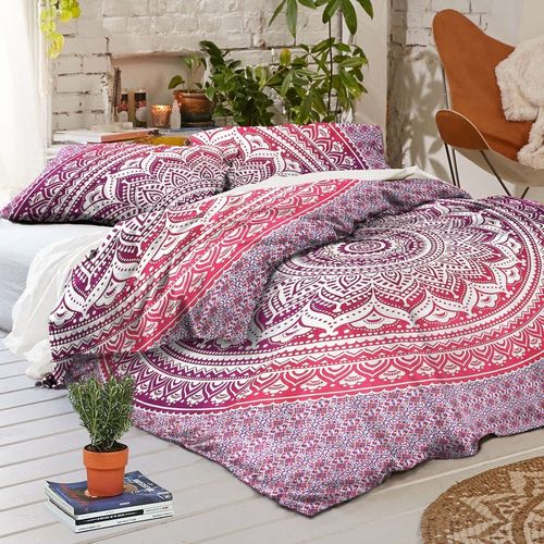 Indian Mandala Pink Cotton Duvet Cover