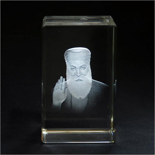 Guru Nanak Crystal Cube - Crystal, Customized Size, Transparent Color, 6 to 200 mm Thickness | Affordable Modern Design with Latest Manufacturing Technology