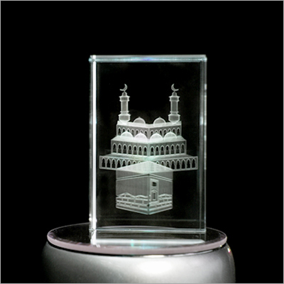 Crystal Kaaba Sharif Cube - Crystal Material, Customized Size, Transparent Color, 6 to 200 Thickness | Unique Design, Versatile Style, Elegant Finish