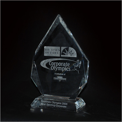 Corporate Olympics Crystal Award - Customized Size, Transparent Crystal, 6 to 200 Thickness | Elegant Design for Recognition and Achievement