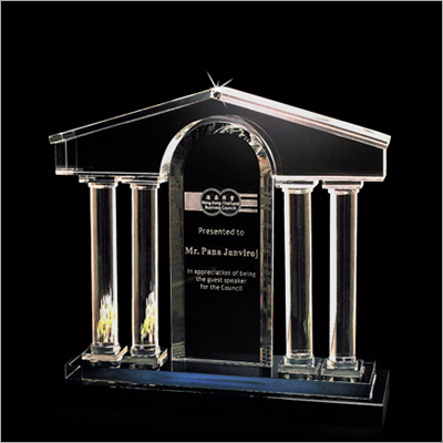 Business Council Crystal Award - Customized Size, 6 to 200 Millimeter Thickness, Transparent Crystal Finish