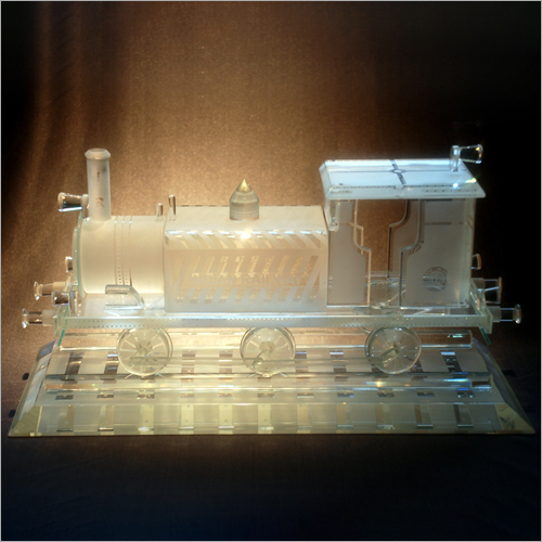 Train Crystal Miniature - Crystal Material, Customized Size, Transparent Color, Thickness 6 to 200 Millimeter | Elegant Decorative Display Piece