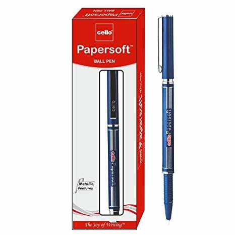 Cello Papersoft Ball Pen - Pack of 10 (Blue)