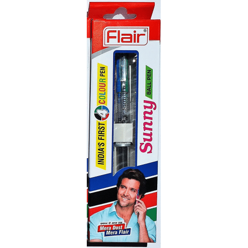 Flair Sunny 4 Colour Ball Pen, Black Blue, Red Green in One Pen, (Pack of 4 Pens)