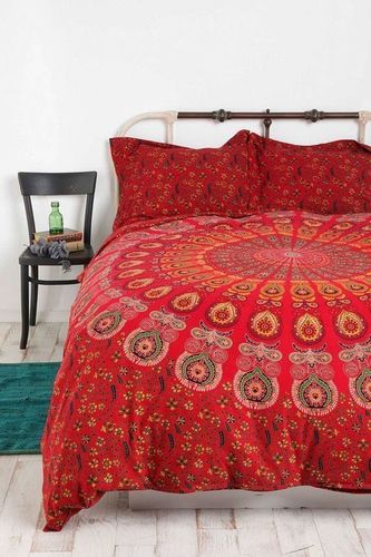 Indian Mandala Red Cotton Duvet Cover