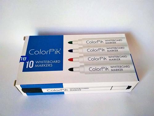 Colorpik Whiteboard Marker Pens (Blue) - Set of 10