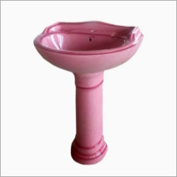 Ceramic Pink Pedestal Wash Basin