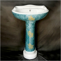 Ceramic Printed Pedestal Wash Basin