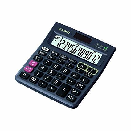 Casio Dual Power Electronic Calculator MJ-120D Plus BK