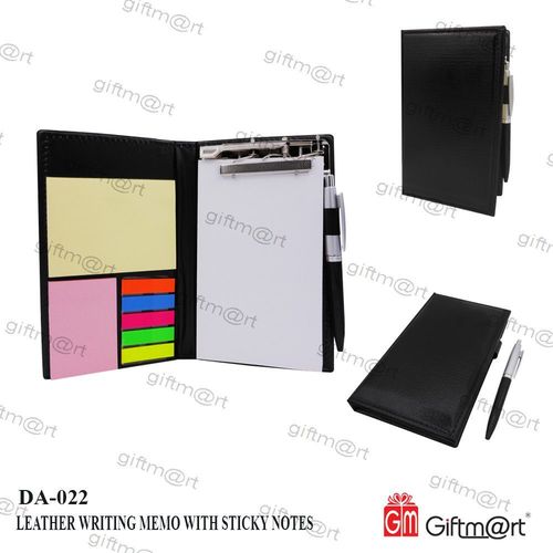 Leather Writing Memo Pad With Sticky Note