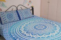 Indian Mandala Green Flower Cotten Duvet Cover