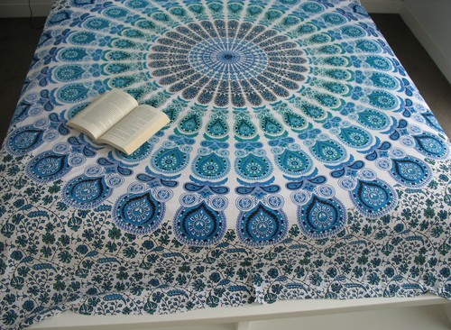 Indian Mandala Round Green Cotton Duvet Cover