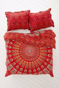 Indian Mandala Red Cotton Duvet Cover