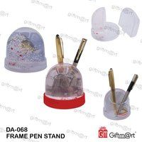 Frame Pen Stand - Clear Acrylic Front And Back, Assorted Color With Pen Holder | Photo Frame And Paper Weight, Easy Picture Change, Ideal For Corporate And Birthday Gifts