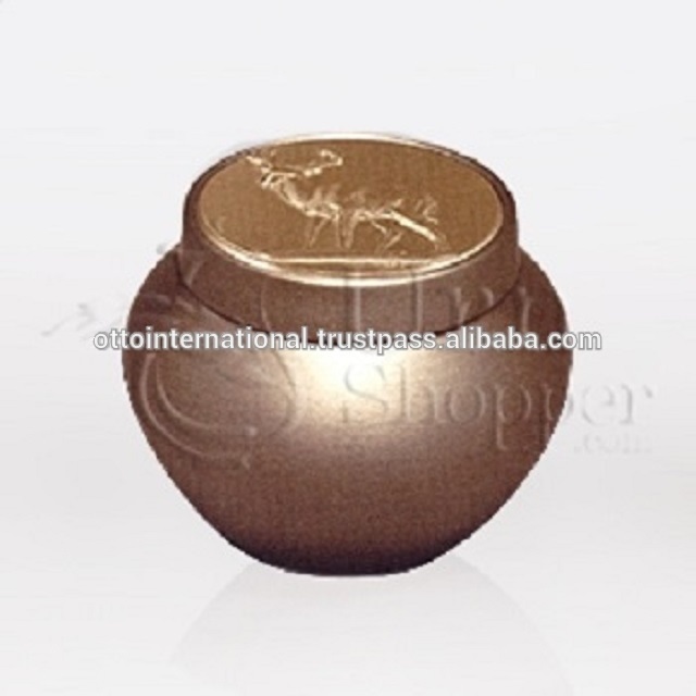 Tempus Silver with Horse Token Brass Metal Cremation Urn